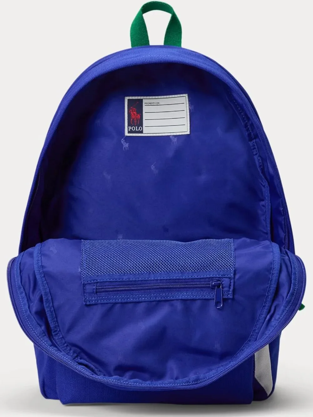Ralph Lauren Big Pony Striped Canvas Backpack New Sapphire Blue NWT